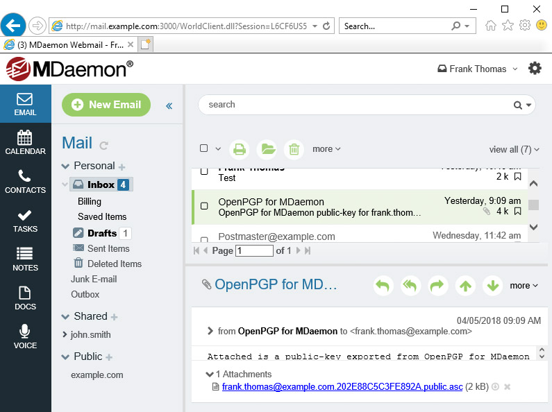 MDaemon Webmail Features